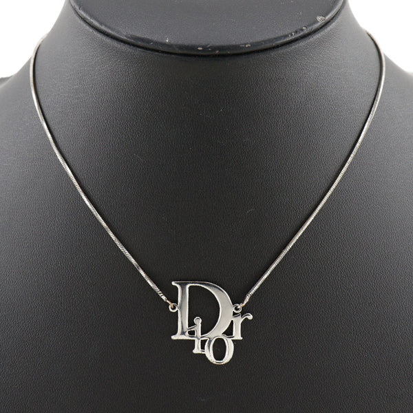 [Dior] Christian Dior Logo Collier Metal Silver Environ 7,4 g Logo Mesdames