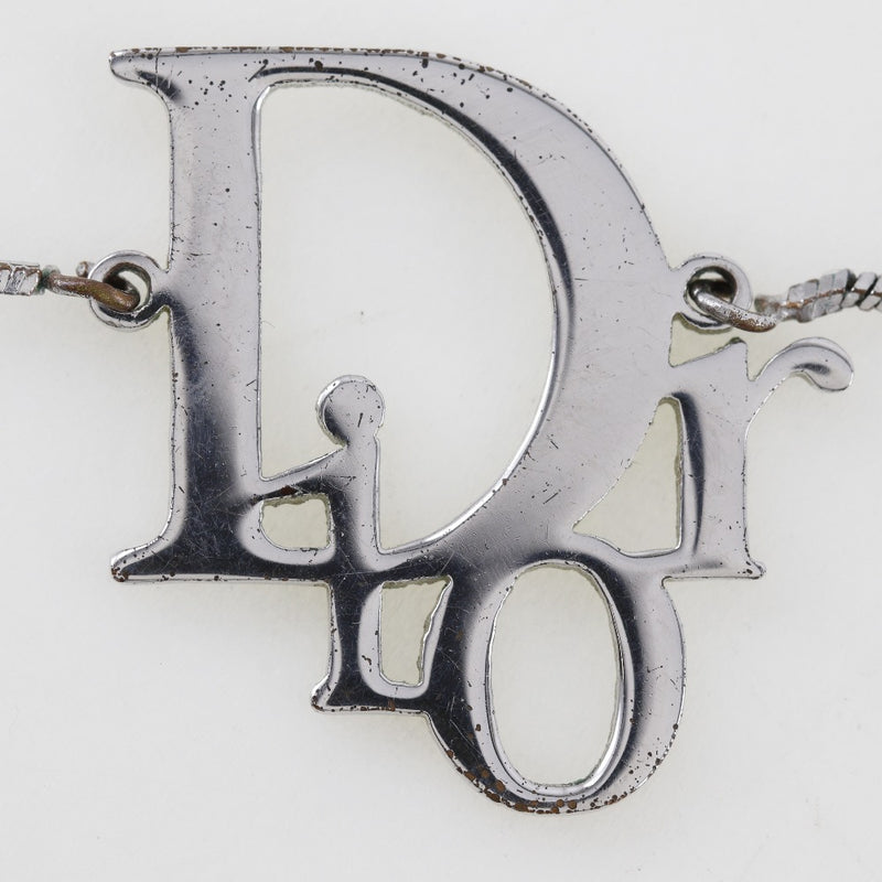 [Dior] Christian Dior Logo Necklace Metal Silver Approximately 7.4g Logo Ladies