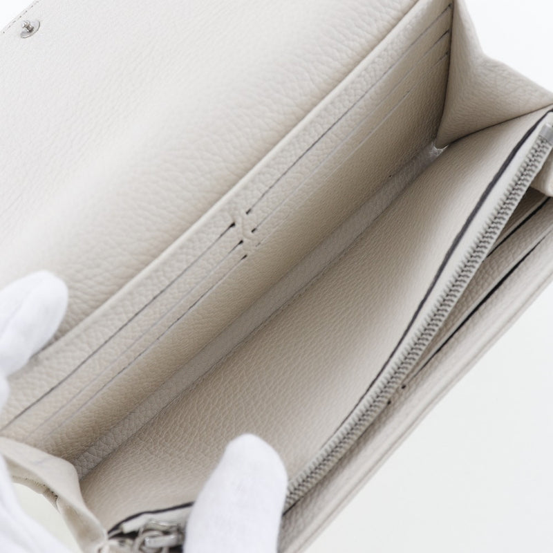 [Louis Vuitton]LOUIS VUITTON Portefeiulle・ Iris Purse M60177 Monogram Mahina Evoir Off White TN4135 Engraved Snap button PorteFeiulle IRIS Ladies A-Rank