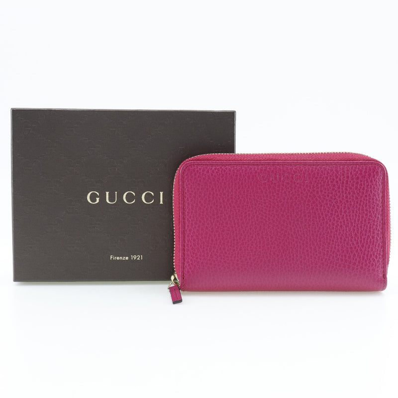 [GUCCI] Gucci Zip Around Bi-Fold Wallet 420113 calf Raspberry Pink Fastener Zip Around Ladies A-Rank