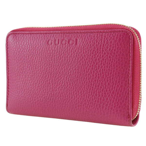 [GUCCI] Gucci Zip Around Bi-Fold Wallet 420113 calf Raspberry Pink Fastener Zip Around Ladies A-Rank