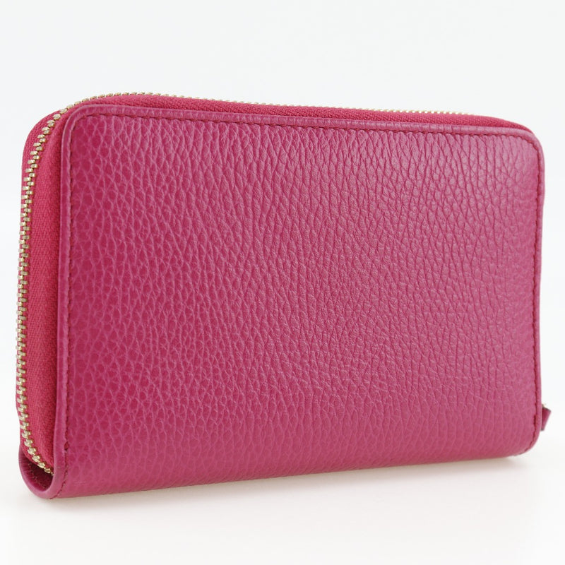 [GUCCI] Gucci Zip Around Bi-Fold Wallet 420113 calf Raspberry Pink Fastener Zip Around Ladies A-Rank