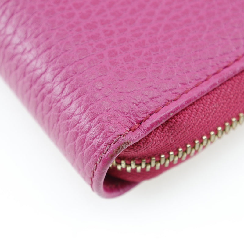 [GUCCI] Gucci Zip Around Bi-Fold Wallet 420113 calf Raspberry Pink Fastener Zip Around Ladies A-Rank