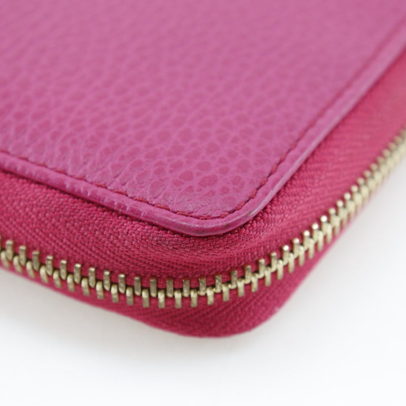 [GUCCI] Gucci Zip Around Bi-Fold Wallet 420113 calf Raspberry Pink Fastener Zip Around Ladies A-Rank