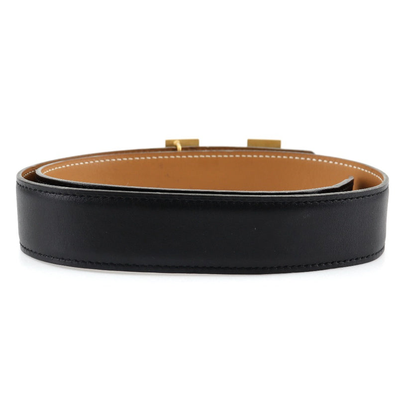 [Hermès] Hermès 
 HE courroie H 
 Constance Reversible Box Curf Black / Gol Bracket □ Une courroie H Gravée Hadies