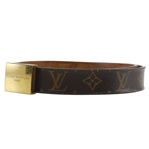 【LOUIS VUITTON】ルイ・ヴィトン
 サンチュール・キャレ ベルト
 M6800 モノグラムキャンバス 茶 LB1002刻印 ceinture Carre メンズB-ランク