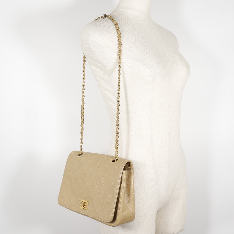 [Chanel] Chanel 
 Sac à bandoulière 
 Matrasse double chaîne rame peau beige épaule main rock rock palisshound dames b-rank