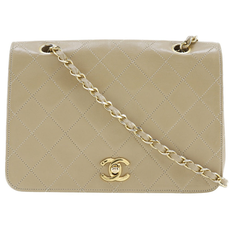 [Chanel] Chanel 
 Bolso de hombro de cadena 
 Matelasse Doble cadena Lambskin Beige Hommage Gurn Chain Cadena de bloqueo de bloqueo Damas B-Rank