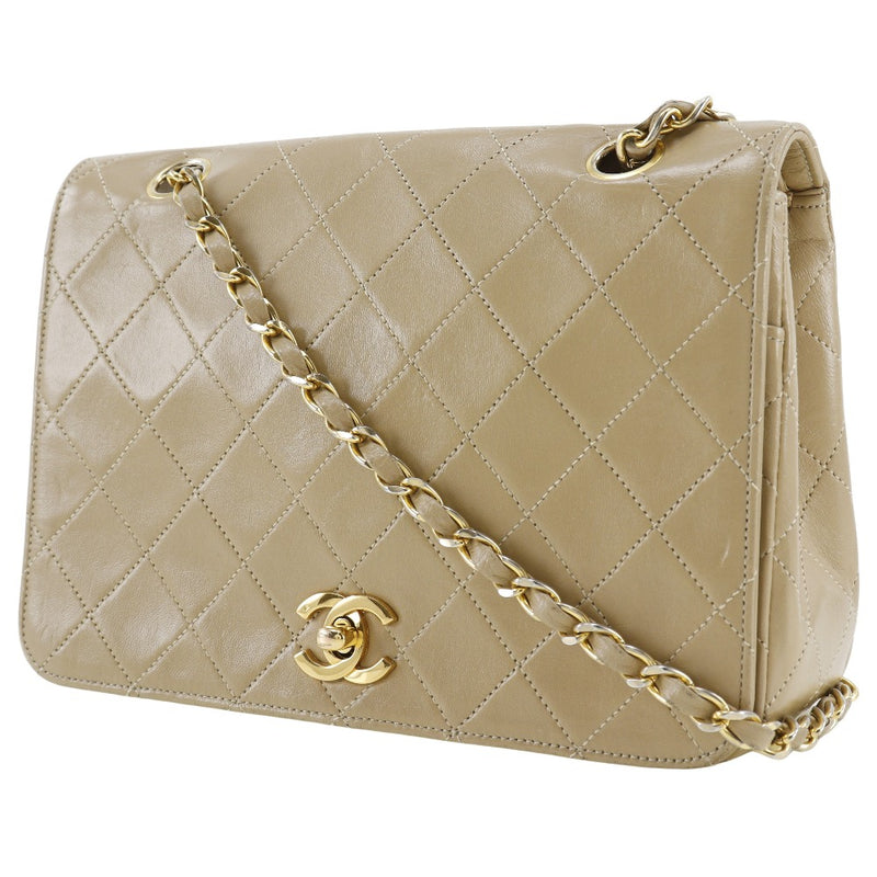 [Chanel] Chanel 
 Bolso de hombro de cadena 
 Matelasse Doble cadena Lambskin Beige Hommage Gurn Chain Cadena de bloqueo de bloqueo Damas B-Rank