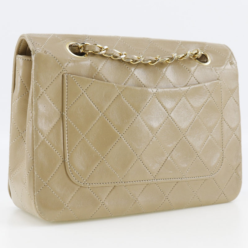 [Chanel] Chanel 
 Sac à bandoulière 
 Matrasse double chaîne rame peau beige épaule main rock rock palisshound dames b-rank