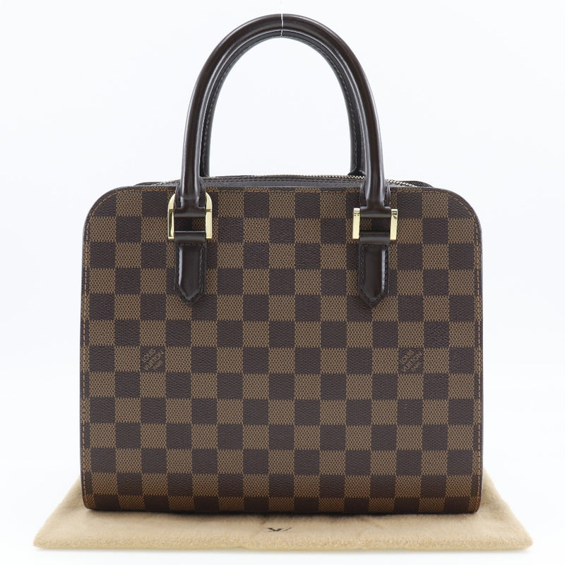 【LOUIS VUITTON】ルイ・ヴィトン
 トリアナ ハンドバッグ
 N51155 ダミエキャンバス 茶 VI0013刻印 手提げ A5 ダブルファスナー Triana レディースA-ランク