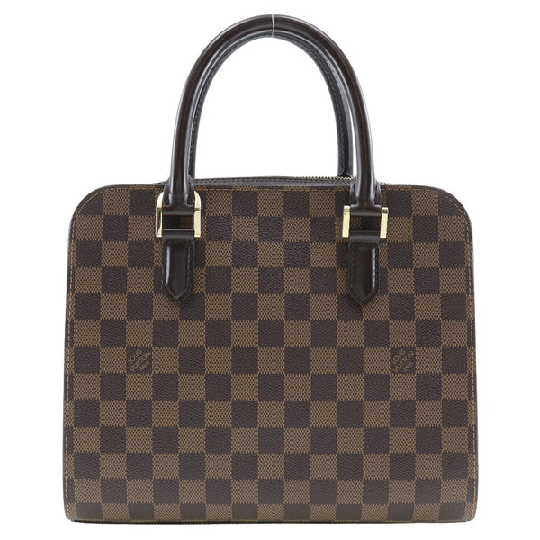 【LOUIS VUITTON】ルイ・ヴィトン
 トリアナ ハンドバッグ
 N51155 ダミエキャンバス 茶 VI0013刻印 手提げ A5 ダブルファスナー Triana レディースA-ランク