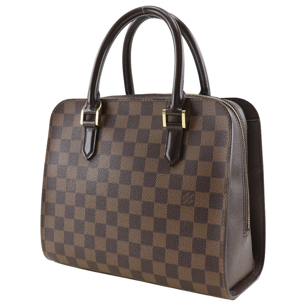 【LOUIS VUITTON】ルイ・ヴィトン
 トリアナ ハンドバッグ
 N51155 ダミエキャンバス 茶 VI0013刻印 手提げ A5 ダブルファスナー Triana レディースA-ランク