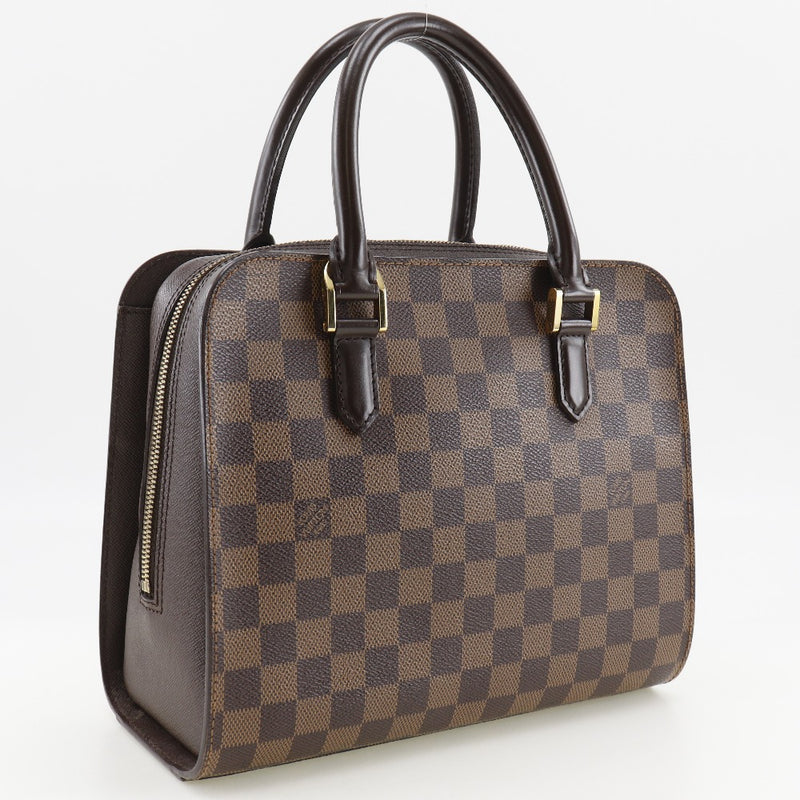 【LOUIS VUITTON】ルイ・ヴィトン
 トリアナ ハンドバッグ
 N51155 ダミエキャンバス 茶 VI0013刻印 手提げ A5 ダブルファスナー Triana レディースA-ランク