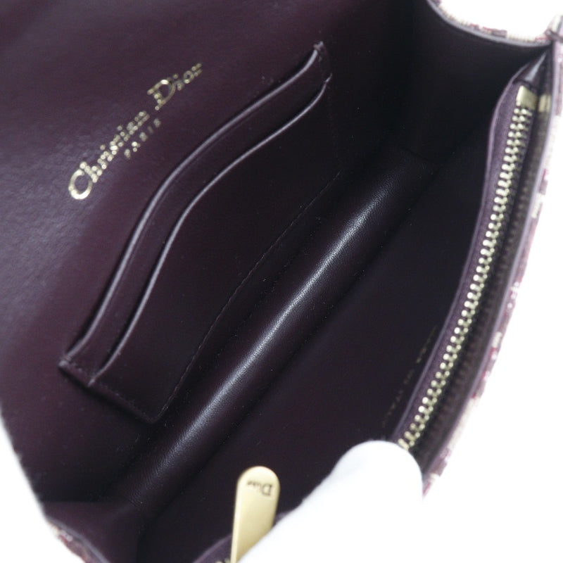 [Dior] Christian Dior 
 Saddle waist bag 
 Trotter 2WAY Clutch Canvas Bordeaux 2WAY Magnet Type SADDLE Ladies A Rank