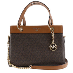 【Michael Kors】マイケルコース
 スーザン ハンドバッグ
 2WAYショルダー 30F1GUSS2B PVC 茶 斜め掛け 肩掛け 手提げ 2way A5 ファスナー Susan レディースAランク