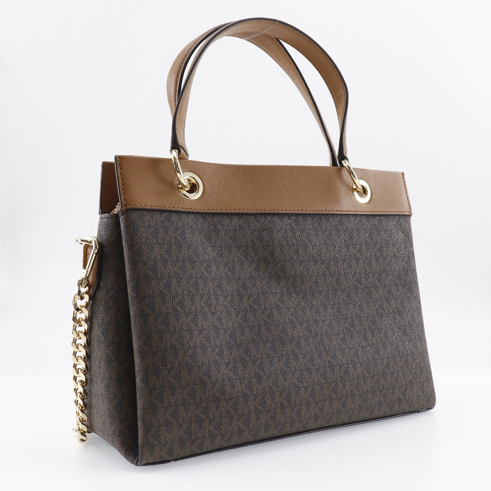 極美品　マイケルコース　ハンドバッグ　2way　茶　ストロー　かごバッグ　s49 極美品 マイケルコース ハンドバッグ 2way 茶 ストロー かご