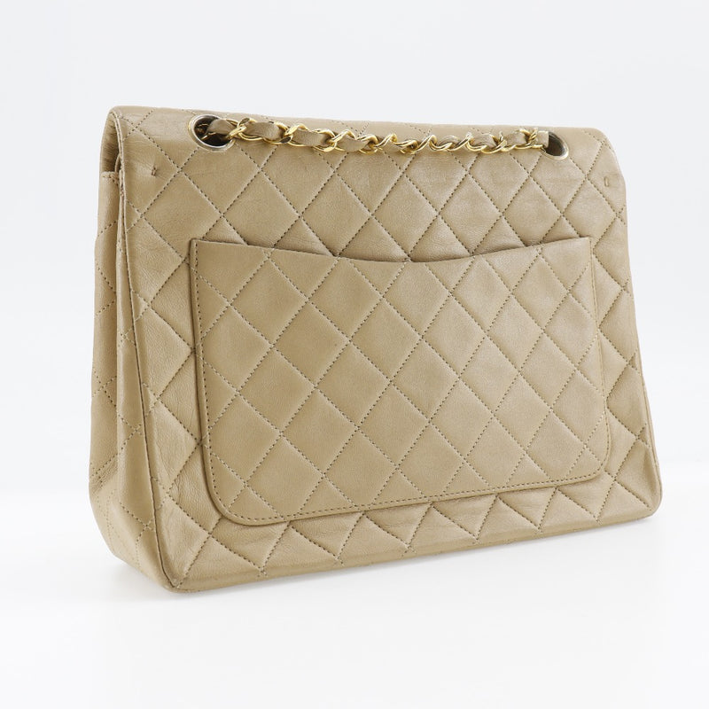 [Chanel] Chanel 
 Sac à bandoulière 
 Matrasse double rabat lam lambe beige diagonale carré A5 Turn verrouillage de la chaîne d'éouélettes