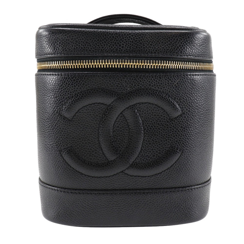 [CHANEL] Chanel 
 Vanity handbag 
 COCO Mark Handbag Caviar Skin Black Fastener Vanity Ladies