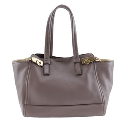 [Salvatore Ferragamo] Salvatore Ferragamo 
 Gancini Tote Bag
 DY-21-D993 Calfskin Brown Shoulder handbag A5 magnet type GANCINI Ladies