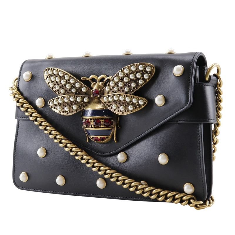 [Gucci] Gucci 
 Sac d'épaule Broadway 
 Épaule de chaîne Pearl & Bee 453778 MATINGEMENT BLACK BLACK BLACK SHAPHET Broadway Ladies A-Rank