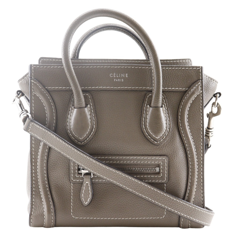 CELINE セリーヌ レナウン社製　ボアコート　稀少　ヴィンテージ　90s CELINE】セリーヌ ラゲージナノ ハンドバッグ 2WAYショルダー カーフ