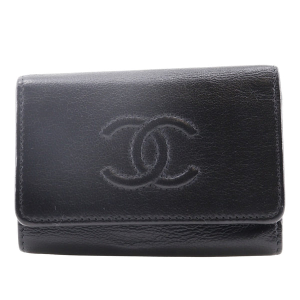 [CHANEL] Chanel 
 COCO Mark Key Holder 
 Calfskin Black snap button COCO Mark Ladies