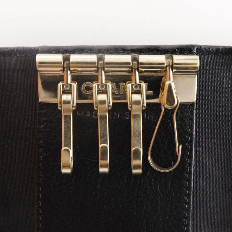 [CHANEL] Chanel 
 COCO Mark Key Holder 
 Calfskin Black snap button COCO Mark Ladies