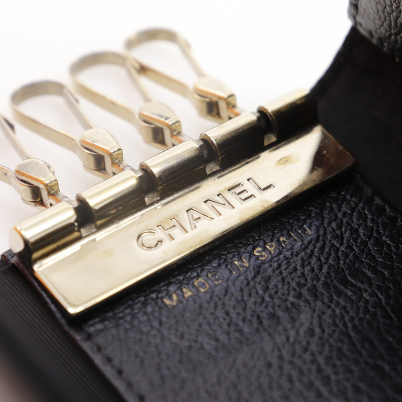 [CHANEL] Chanel 
 COCO Mark Key Holder 
 Calfskin Black snap button COCO Mark Ladies