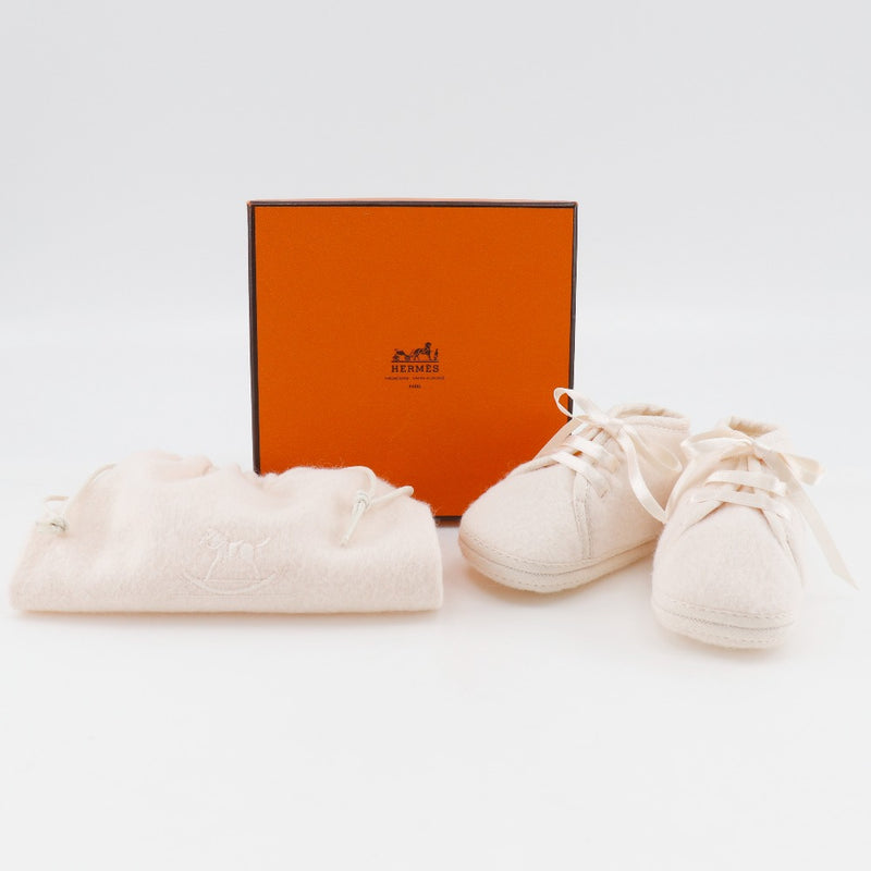 [HERMES] Hermes 
 Baby shoes and other shoes 
 Wool Raspberry Pink Baby SHOES Kids A-Rank