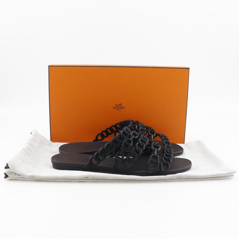 [HERMES] Hermes 
 Chaine d’Ancre Sandals 
 Rubber Black CHAINE D'ANCRE Ladies A-Rank