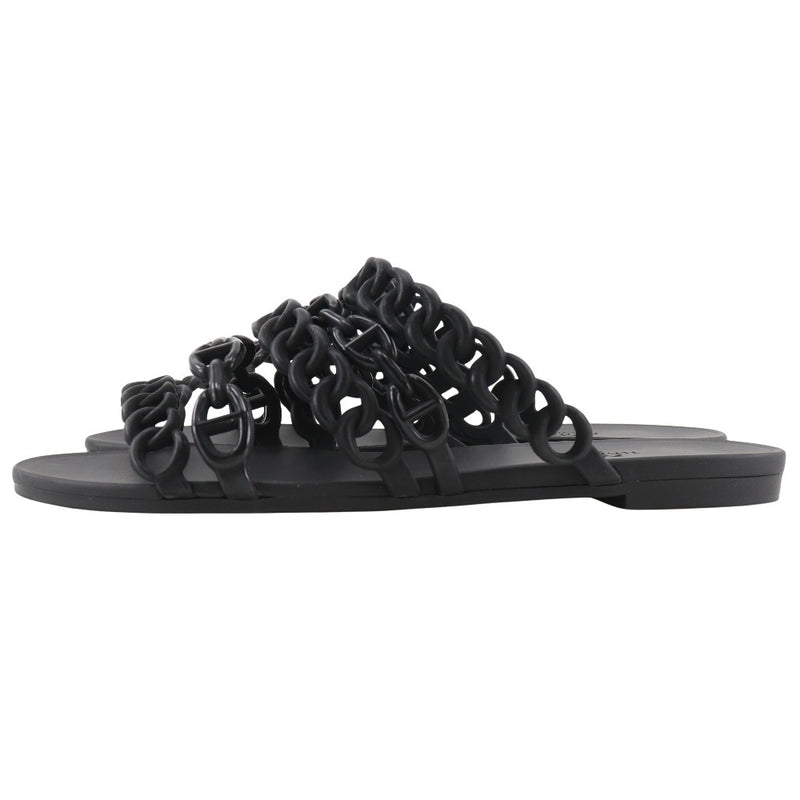 [HERMES] Hermes 
 Chaine d’Ancre Sandals 
 Rubber Black CHAINE D'ANCRE Ladies A-Rank