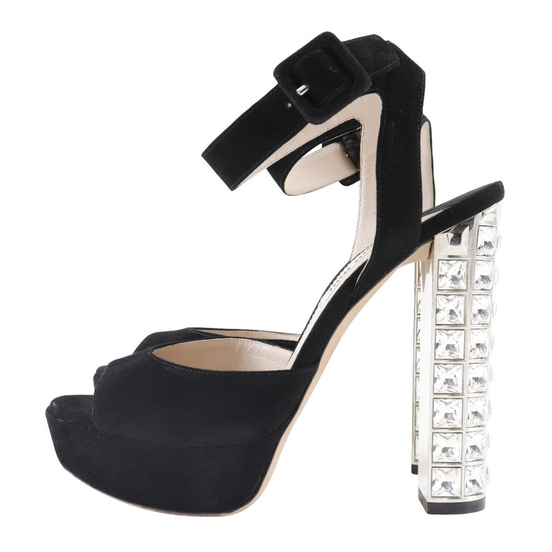 [MIUMIU] Miu Miu 
 Sandals 
 Swed x Rhinestone Black Ladies