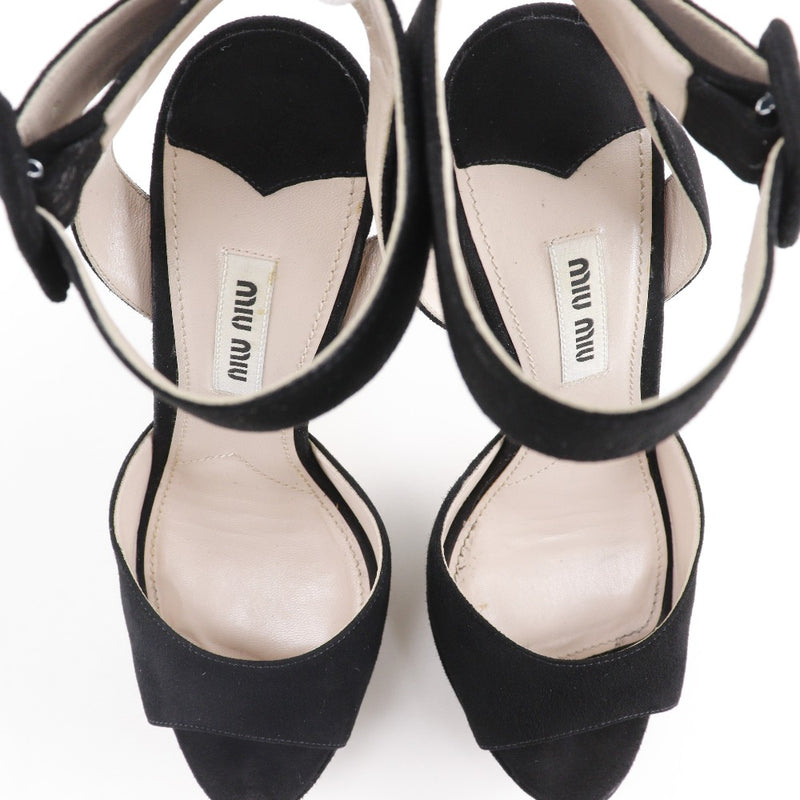 [MIUMIU] Miu Miu 
 Sandals 
 Swed x Rhinestone Black Ladies