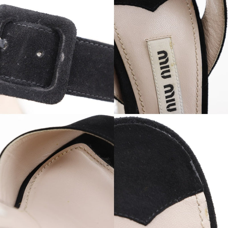 [miumiu] miu miu 
 샌들 
 Swed X Rhinestone Black Ladies