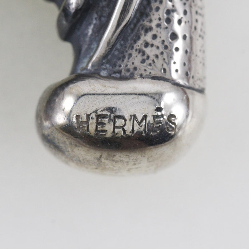 【HERMES】エルメス
 ゼブラ チョーカー
 シマウマ 金属製×レザー シルバー/茶 約46g Zebra ユニセックス