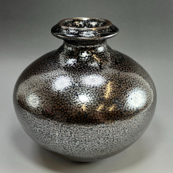 [kyoyaki] Kyoto ware Morikazu Kimura hizo jarrón de jarrón abigarrado con esmalte de hierro