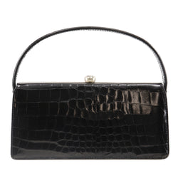 [VERSACE] Versace 
 Vintage handbag 
 Leather black handbags Maguchi Vintage Ladies