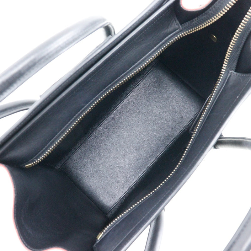 [Celine] Celine 
 Bolso de equipaje 
 Micro Shopper Tricolor 167792 Calf X Canvas Black Handscope A5 Sardener Luggage Damas A-Rank