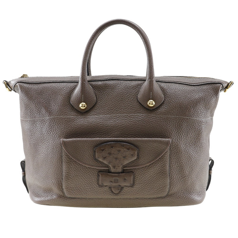 [Loewe] LOEBE MEI 35 Sac à main veau x outrich thé glissant épaule à main 3way A4 Fitte