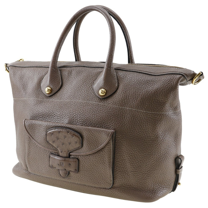 [Loewe] LOEBE MEI 35 Sac à main veau x outrich thé glissant épaule à main 3way A4 Fitte