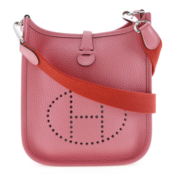 [Hermes] Hermes Evelyne TPM Bolso de hombro Amazon Torillon Clemence Rose Azare Pink/Red Y grabado Crossbody Botón Evelyne TPM A+ Rank