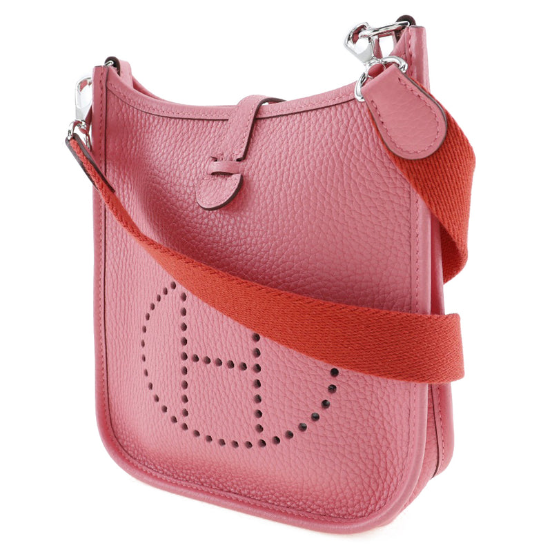 [Hermes] Hermes Evelyne TPM Bolso de hombro Amazon Torillon Clemence Rose Azare Pink/Red Y grabado Crossbody Botón Evelyne TPM A+ Rank