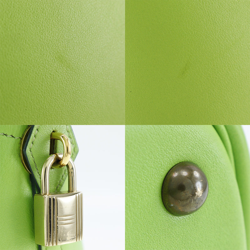 HERMES】エルメス ボリード35 ハンドバッグ ヴォーガリバー 黄緑 〇X