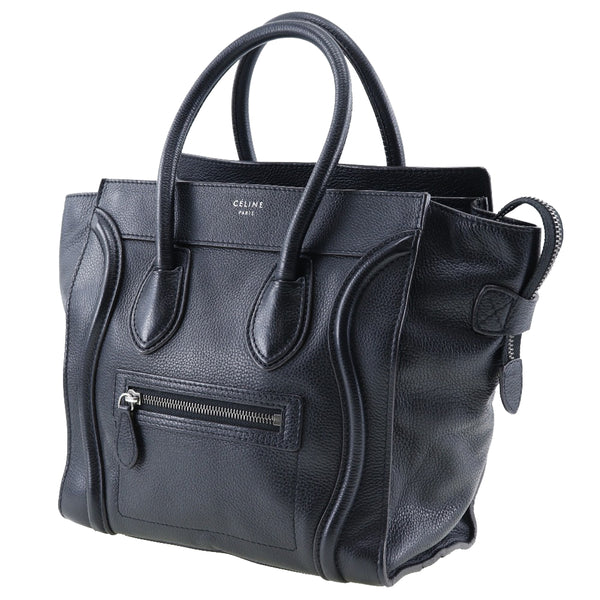 [Celine] Celine 
 Luggage handbag 
 Micro Shopper 167793 Calf Black Handsage A5 Fastener Luggage Ladies A-Rank
