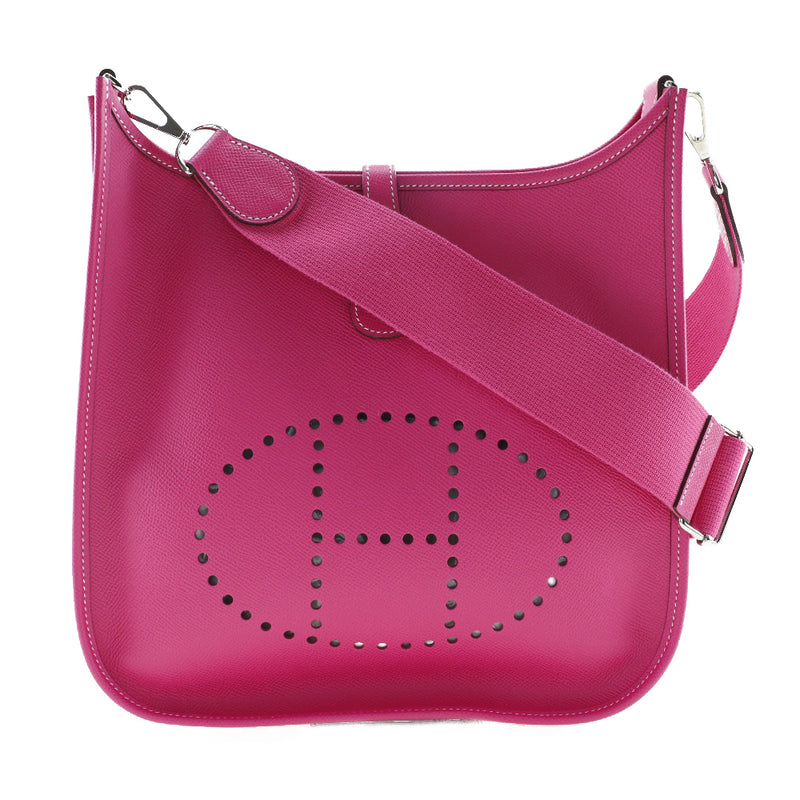 【HERMES】エルメス
 エヴリン3PM ショルダーバッグ
 ヴォーエプソン ローズティリアン ピンク/シルバー金具 □R刻印 斜め掛け 肩掛け スナップボタン Evelyne3PM レディースA+ランク