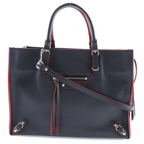 [BALENCIAGA] Balenciaga 
 Paper A6 handbag 
 370926 Calf Black/Diagonal hanging handbag 2WAY A5 Open Paper A6 Ladies B-Rank