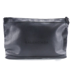 [BALENCIAGA] Balenciaga 
 Navy clip M clutch bag 
 373834 Ramskin Black A5 fastener Navy Clip M Unisex