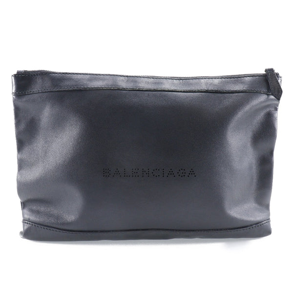 [Balenciaga] Balenciaga 
 Bolsa de embrague de clip marina M 
 373834 Ramskin Black A5 Fastener Navy Clip M Unisex