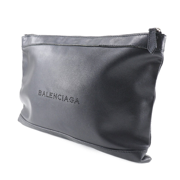 [Balenciaga] Balenciaga 
 Bolsa de embrague de clip marina M 
 373834 Ramskin Black A5 Fastener Navy Clip M Unisex